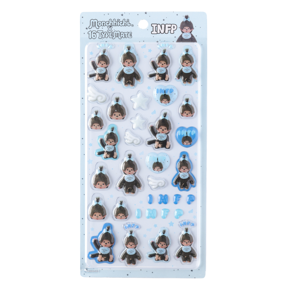 16TYPEMATE×monchhichi ちゅるきゅんシール/INFP – 16 TYPE MATE